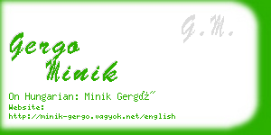 gergo minik business card